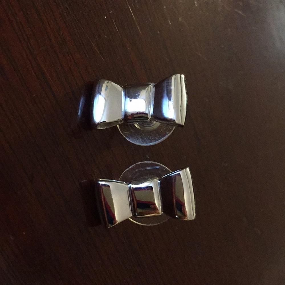 Silver Kate Spade Bow Earrings